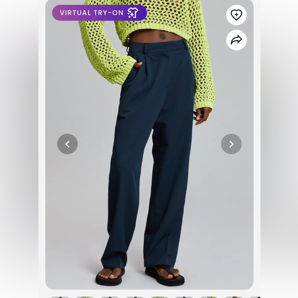 NWT The Frankie Shop Felola Suit Pants in Deep Navy Size XL